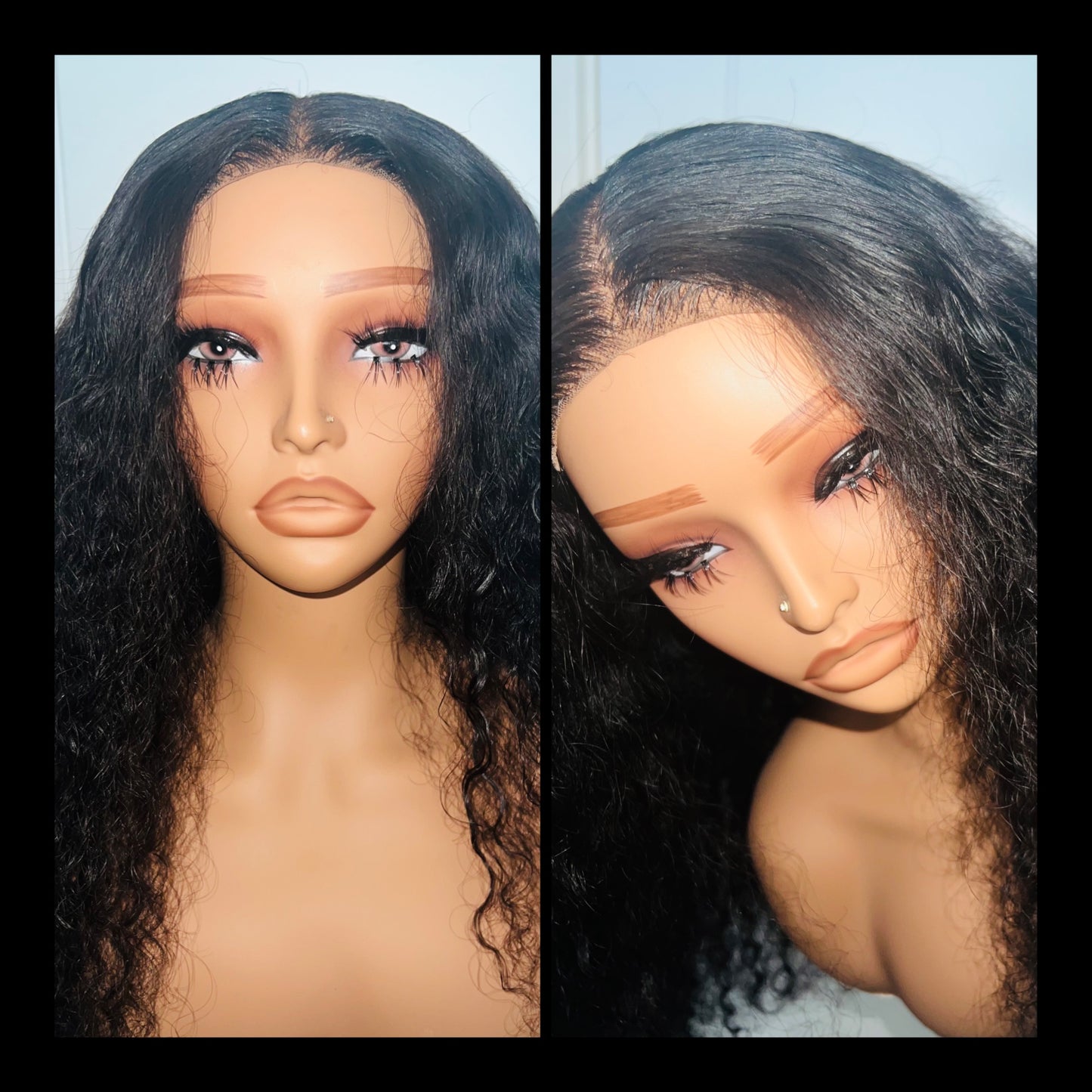 Jet Black Curly Closure Wig