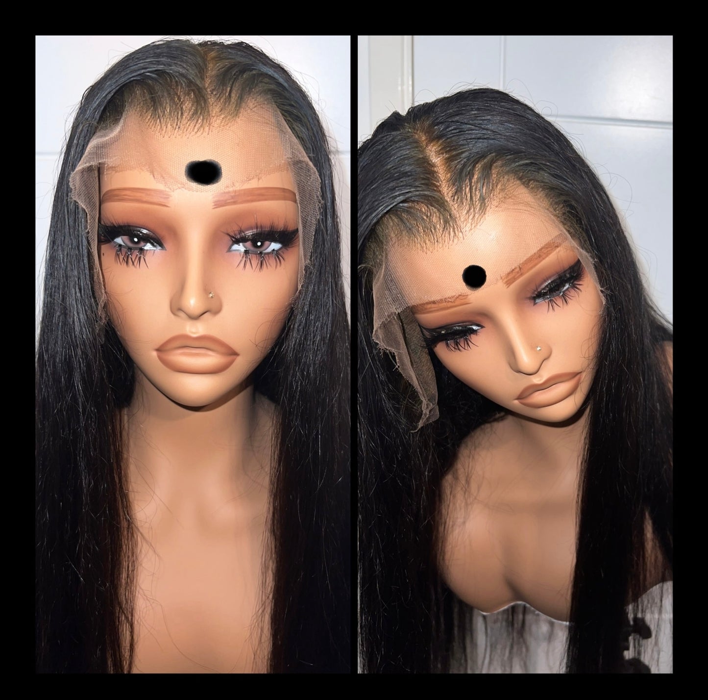 Straight 13x4/13x6 frontal HD Lace Wig jet black human hair
