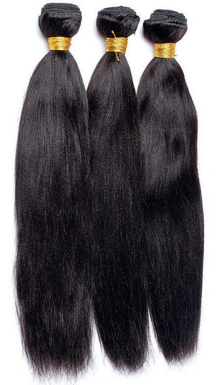 Yaki Straight human hair bundles comes in 3 Pcs